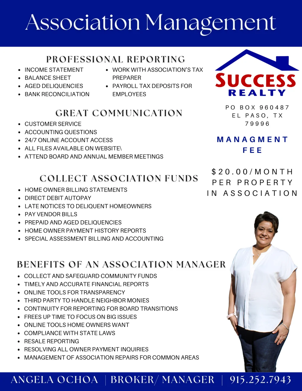 Success Realty Association Management Services Flyer